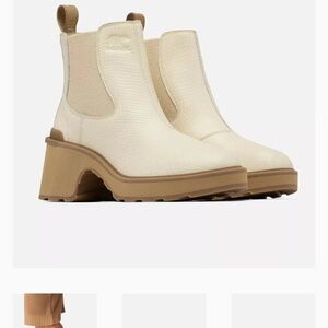 Sorel Women's Cream and Brown Heeled Boots